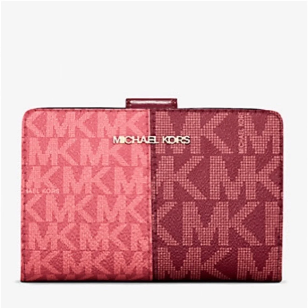 Michael Kors Jet Set Medium Two-Tone Logo Wallet
